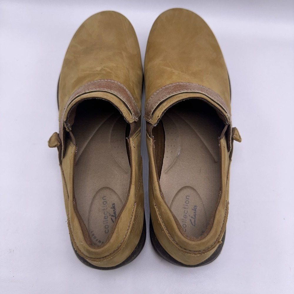 Clarks Roseville Dot Loafers Women's Size 11 M Tan Nubuck Leather Slip On Shoes - Picture 5 of 9